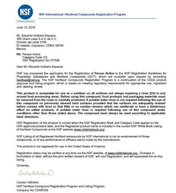 Persan Active NSF No 157589